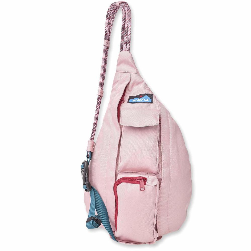 Mini Rope Sling Pack With Adjustable Rope Shoulder Strap - Misty Rose UwU